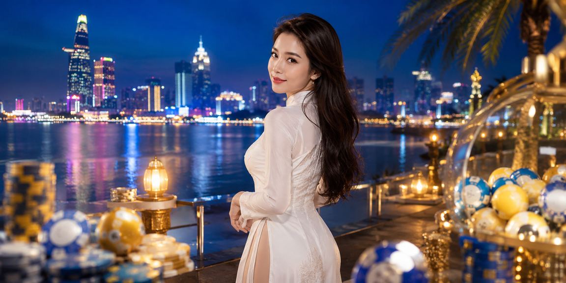 Người phụ nữ mặc áo dài tham gia xổ số và nhận voucher ưu đãi tại TP.HCM